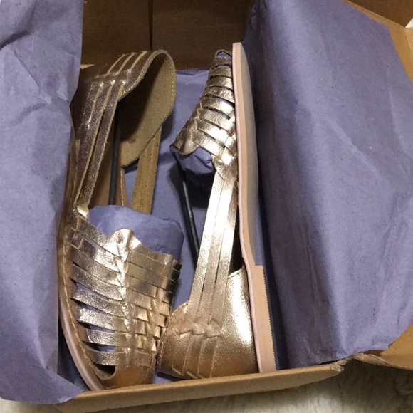 Boohoo metallic leather woven ballets flats NWT - Picture 5 of 5